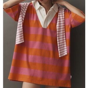 NWT Daily Practice Oversized Striped Pink and Orange Tunic
